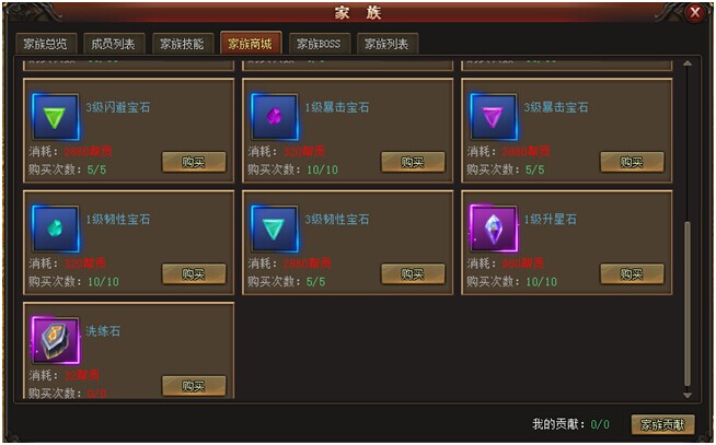 上古诸神家族系统