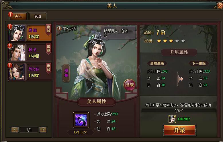 三国群雄传美人系统