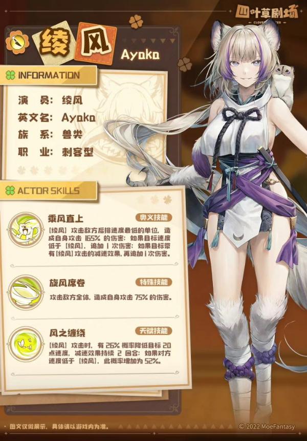 《四叶草剧场》绫风技能强度解析